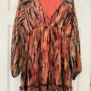 Peach Love California Coral and Brown Dress
